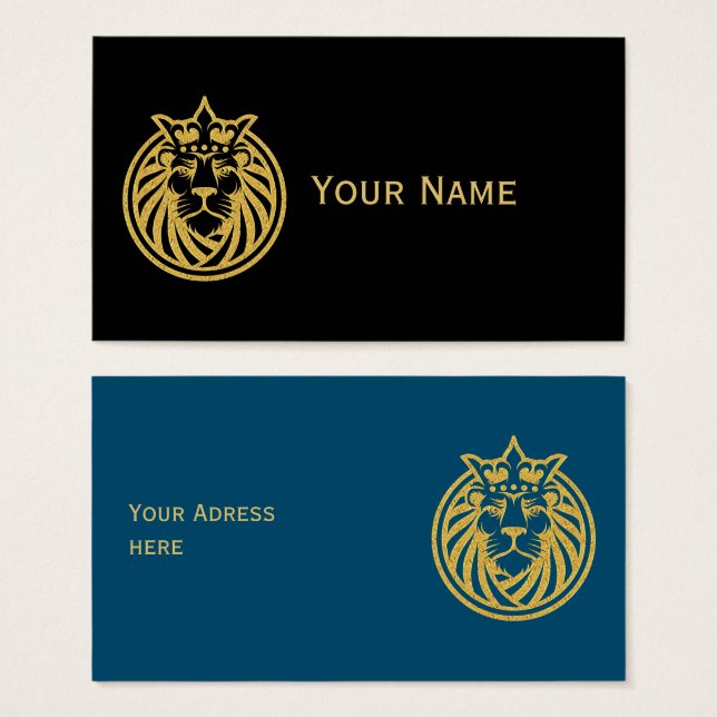 Lion With Crown - Gold Style 4 (Front & Back)