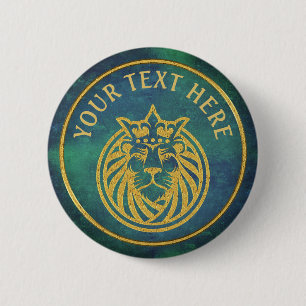 Lion With Crown - Gold Style 4 2 Inch Round Button
