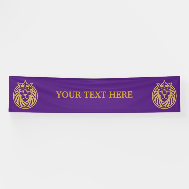 Lion With Crown - Gold Style 4 Banner (Horizontal)