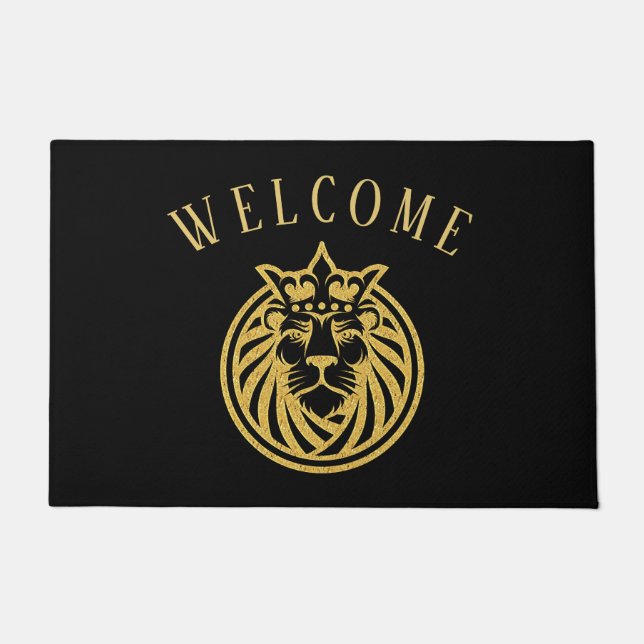 Lion With Crown - Gold Style 4 Doormat (Front)