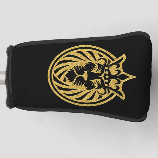 Lion With Crown - Gold Style 4 Golf Head Cover (Front)