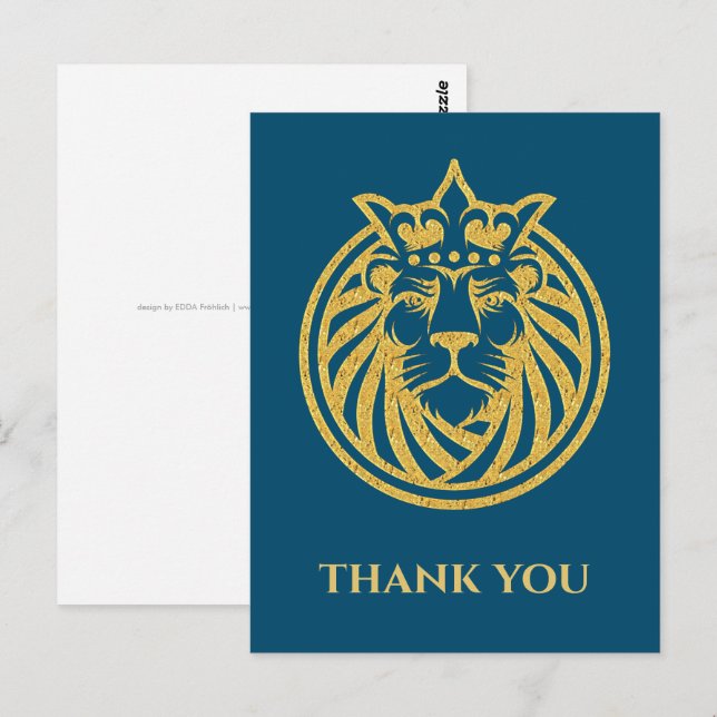 Lion With Crown - Gold Style 4 Postcard (Front/Back)