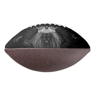 Lion with Crown Monogram Football
