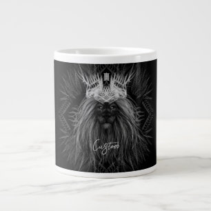 Lion with Crown Monogram Large Coffee Mug