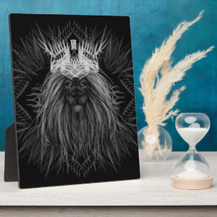 Lion with Crown Monogram Plaque