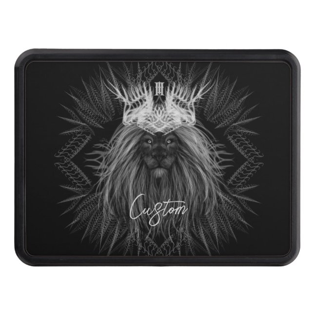 Lion with Crown Monogram Trailer Hitch Cover (Front)