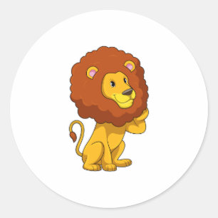 Lion with Curls Classic Round Sticker