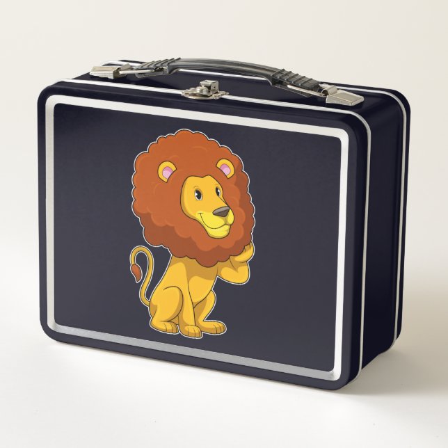 Lion with Curls Metal Lunch Box (Front)