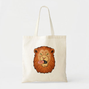 Lion with Doughnut Tote Bag