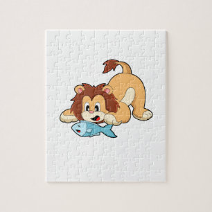 Lion with Fish Jigsaw Puzzle