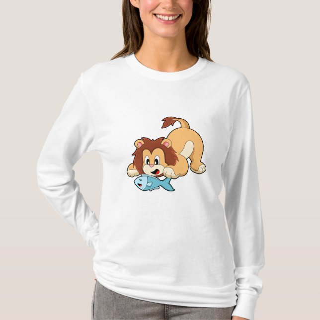 Lion with Fish T-Shirt (Front)