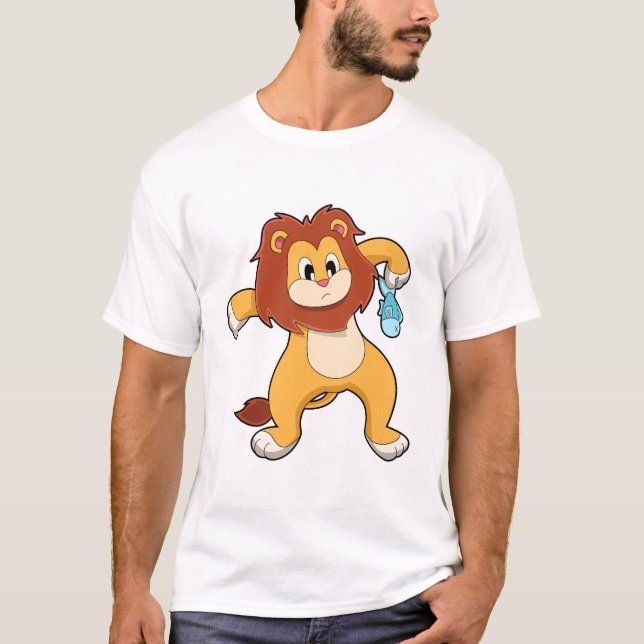 Lion with Fish T-Shirt (Front)