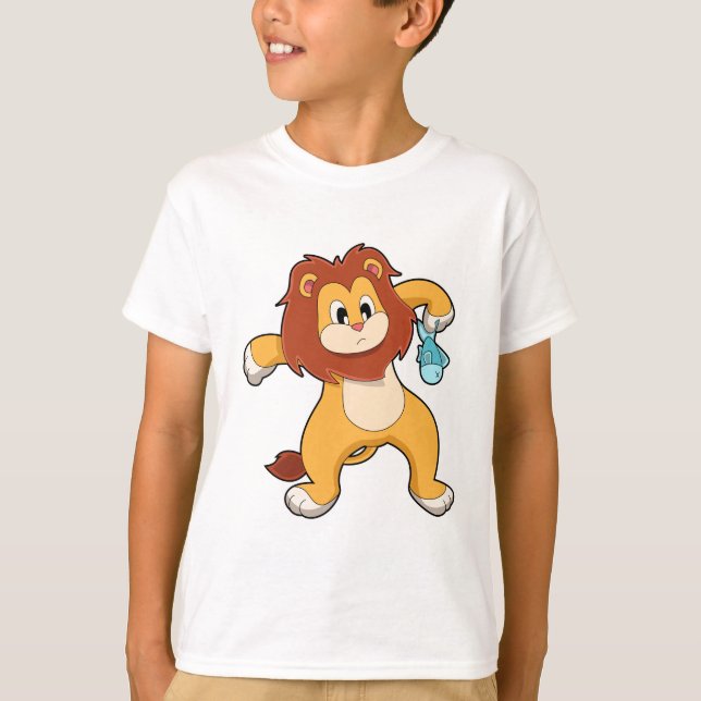 Lion with Fish T-Shirt (Front)
