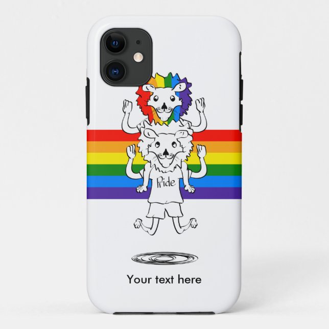 Lion With Gay Pride Mane Shoulder Ride Case-Mate iPhone Case (Back)