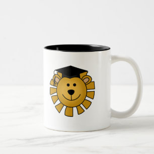 Lion with Graduation Cap Tshirts and Gifts Two-Tone Coffee Mug