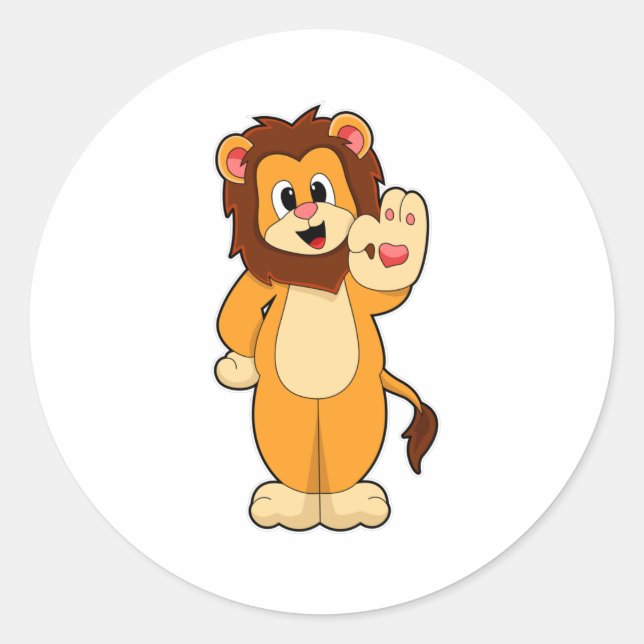 Lion with Mane Classic Round Sticker (Front)