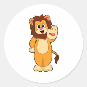Lion with Mane Classic Round Sticker
