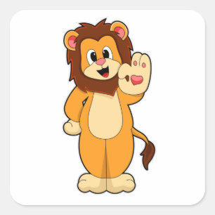 Lion with Mane Square Sticker