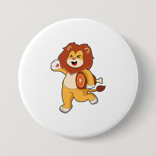 Lion with Meat 3 Inch Round Button