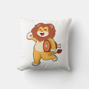 Lion with Meat Throw Pillow
