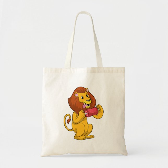 Lion with Meat Tote Bag (Front)