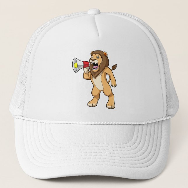 Lion with Microphone Trucker Hat (Front)