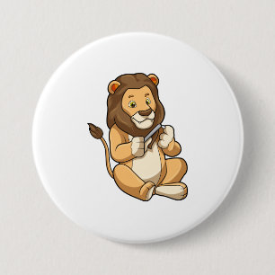Lion with Nail arrows 3 Inch Round Button