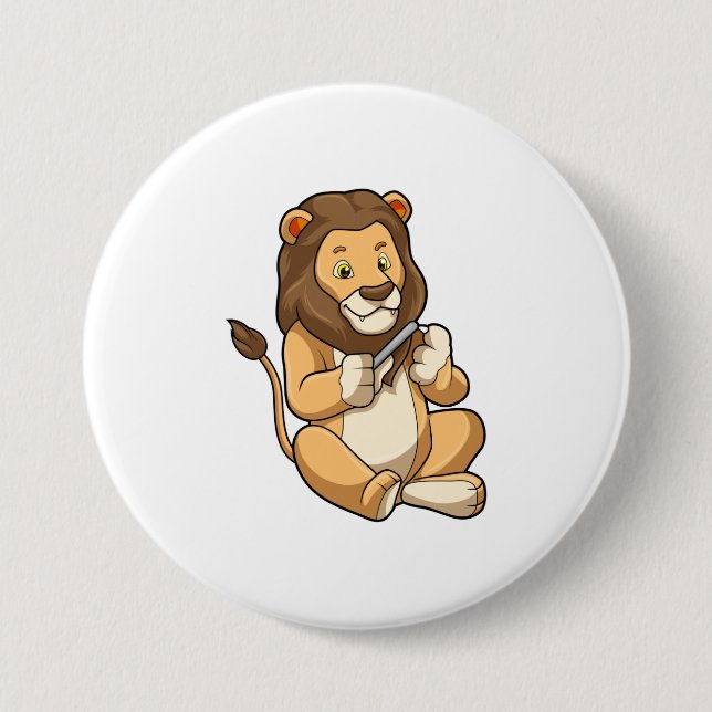 Lion with Nail arrows 3 Inch Round Button (Front)