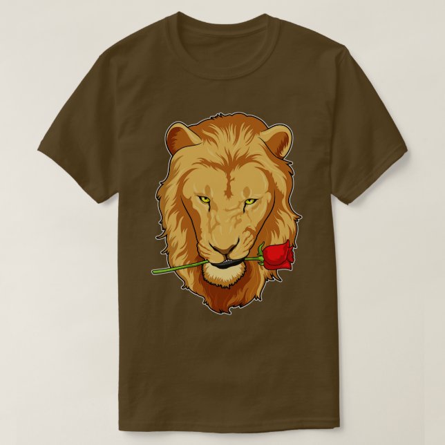 Lion with Rose T-Shirt (Design Front)