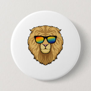 Lion with Sunglasses 3 Inch Round Button