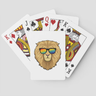 Lion with Sunglasses Playing Cards