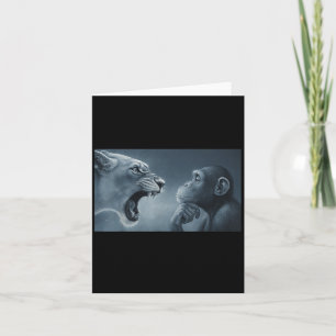 Lion Yelling At Monkey, Monkey And Lion Meme Monke Card