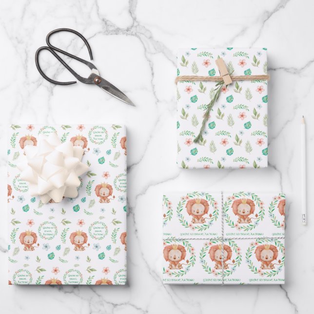 Lion You're So Brave Wrapping Paper Sheets  (Front)