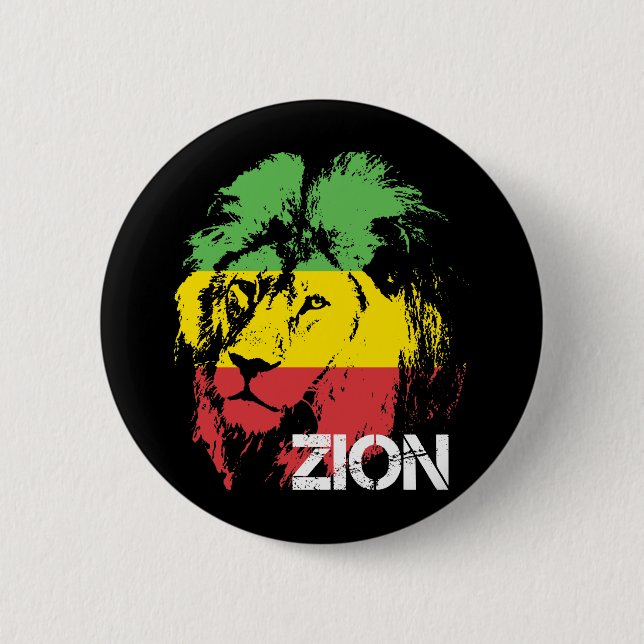 Lion Zion 2 Inch Round Button (Front)