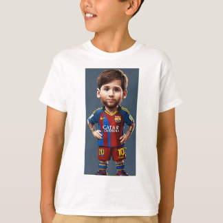 Lionel Messi cute baby cartoon realist big eyes T-Shirt