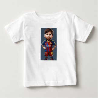 Lionel Messi cute baby cartoon realist big eyes  T-Shirt