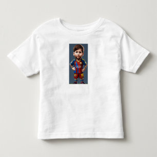 Lionel Messi cute baby cartoon realist big eyes  Toddler T-shirt