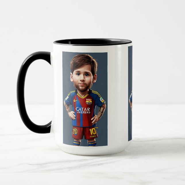 Lionel Messi cute baby cartoon realist mug (Left)