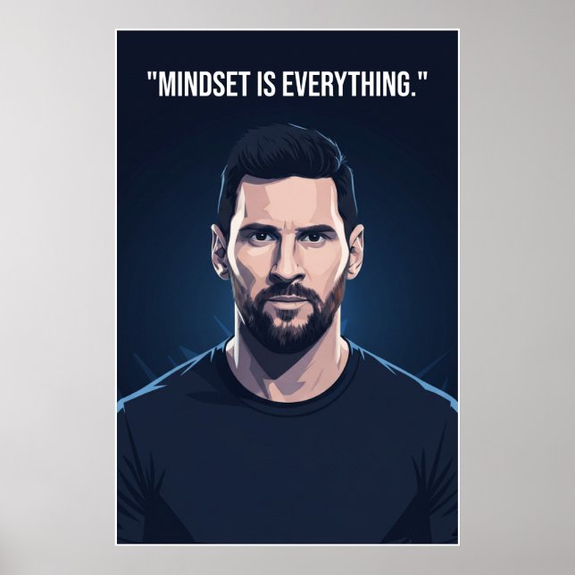 Lionel Messi Quote Poster – Mindset Is Everything (Front)