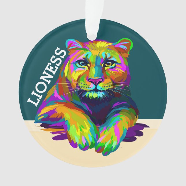 Lioness Acrylic Ornament (Front)