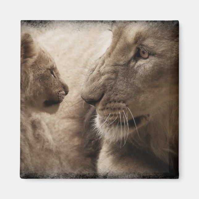 Lioness and Cub Magnet (Front)