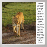 Lioness at Masai Mara Inspiration Poster