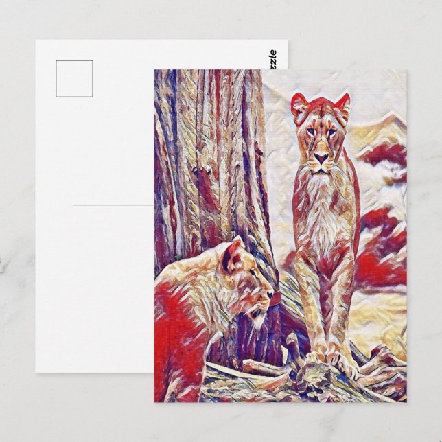 Lioness by the mountains postcard (Front/Back)
