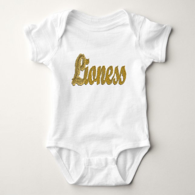 Lioness - Furry Text Baby Bodysuit (Front)