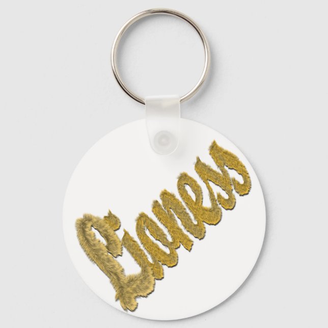 Lioness - Furry Text Keychain (Front)