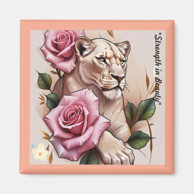 "Lioness' Heart Rose" Magnet (Front)