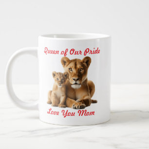 Lioness Mom and Cub Personalized Jumbo Mug