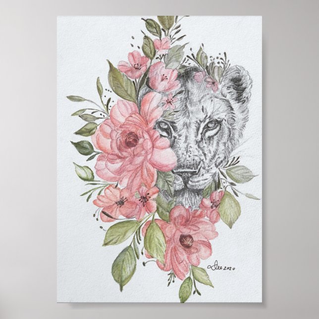 Lioness Premium Canvas Gloss Poster (5x7) (Front)