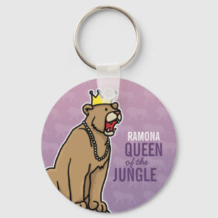 Lioness Queen of the Jungle, Add Child's Name Keychain
