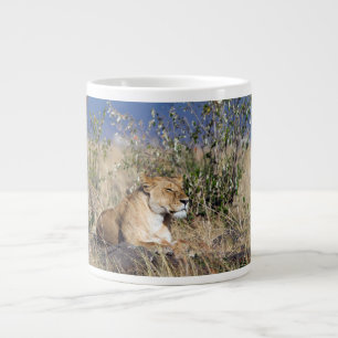 Lioness resting large coffee mug
